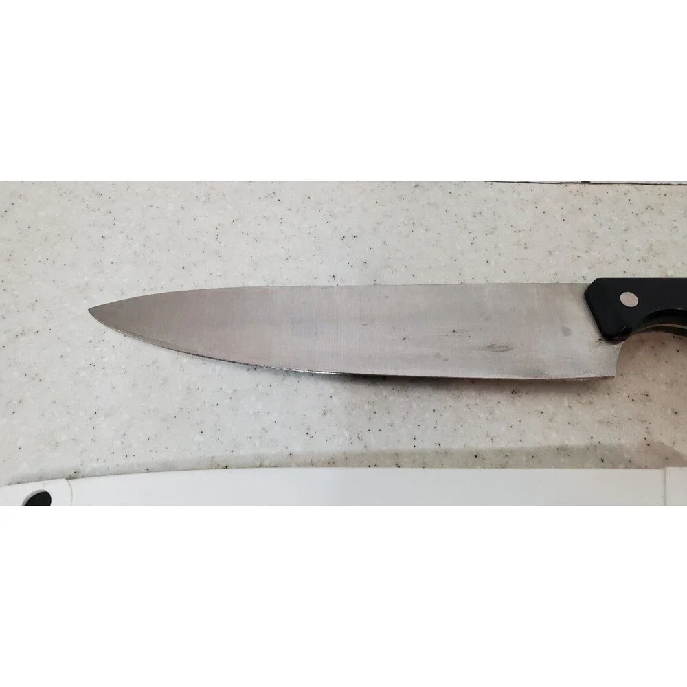 Pampered Chef 8” Chef’s Knife w Built-In Sharpening Sheath Retired Discontinued